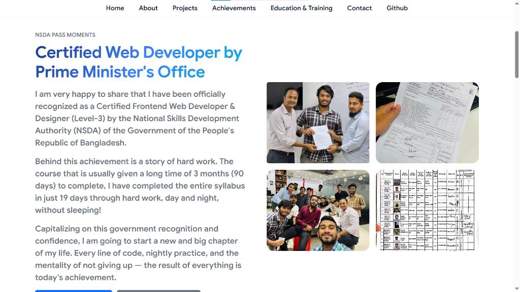 Al Fitar Ahmed Siam Portfolio Website